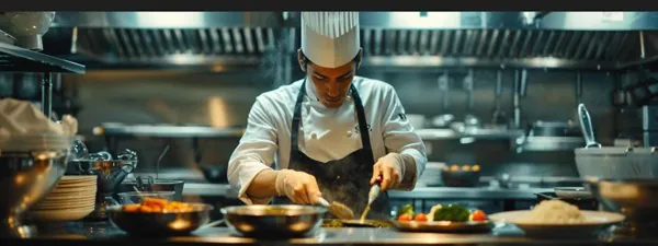 A chef preparing a meal.